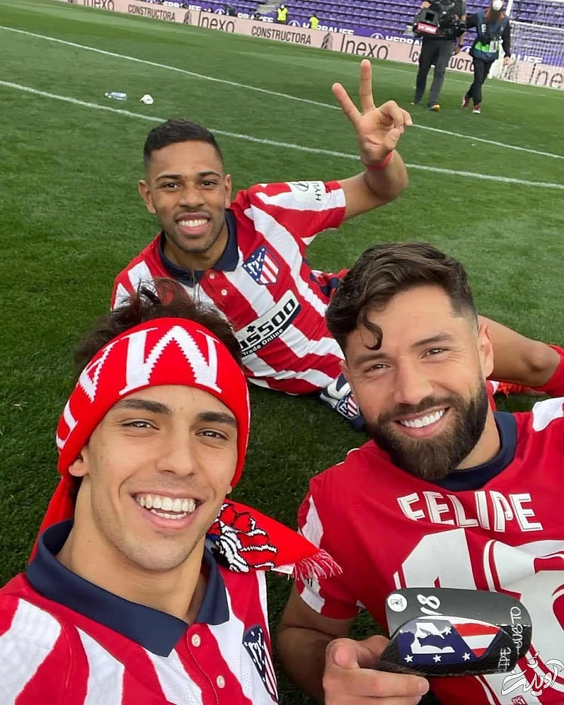 فوتبالی - عکس؛ جشن قهرمانی اتلتیکو مادرید و پرتاب سیمئونه به آسمان